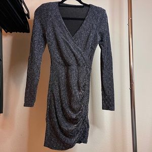 Black sparkly evening mini dress